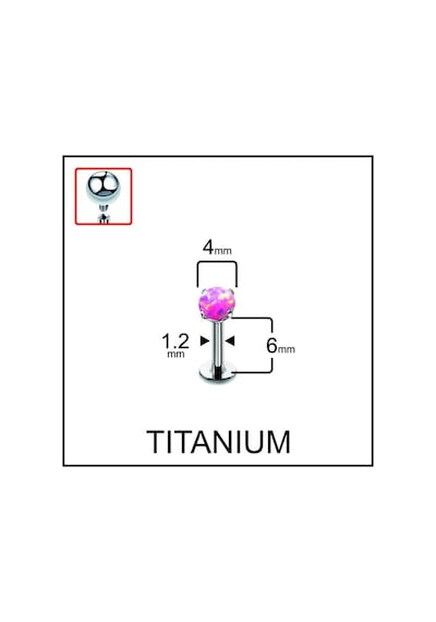 %100 G23 Titanyum Titanyum Pembe Opal Taşlı Kıkırdak Tragus Labret Piercing Koyu Mavi