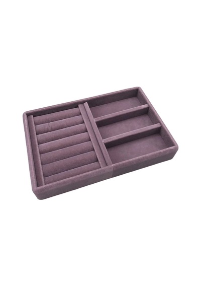 Süet Kumaş Lila Renk 22 Cm 14 Cm Çekmece İçi Takı Standı Çok Renkli