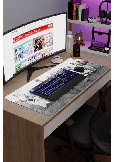 Mustafa Kemal Atatürk V4 90x40 Xxl Gaming Kauçuk Kaymaz Taban Mouse Pad Fare Altlığı