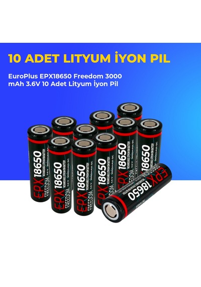 Europlus Epx18650 Freedom 3000 Mah 3.6v 10 Adet Lityum İyon Pil