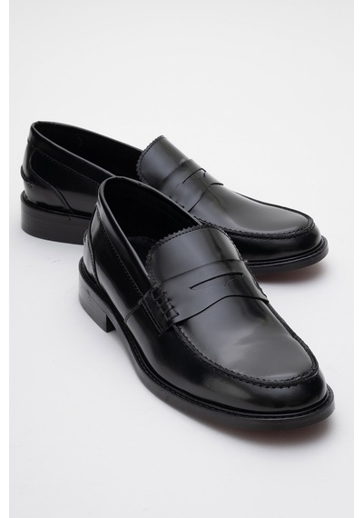 Dericlub Erkek Klasik Rugan Deri Loafer Gerçek Deri Cr 2655 Siyah