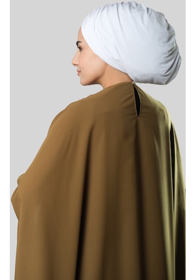 Hürrem Bone Beyaz Drapeli Salaş Tesettür Bone Sandy Büzgülü 2315 42 Beyaz