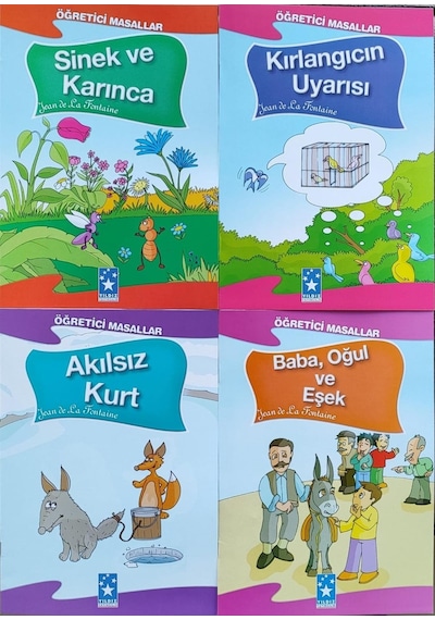 La Fontaine Masalları Seti 1. Sınıflar İçin Büyük Boy Resimli 15 Kitap