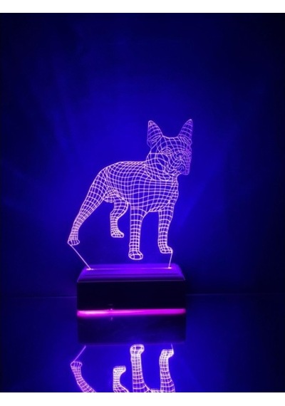 Özel Tasarım Kişiye Özel Hediye Küçük Köpek 3D Led Lamba