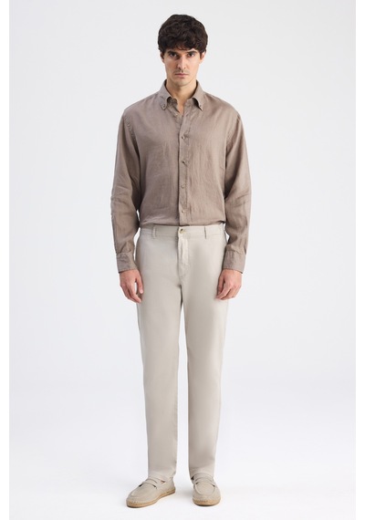 D's Damat Ds Damat Relaxed Fit Pilesiz Bej Gabardin Chino Pantolon 6hcc3ı303777m