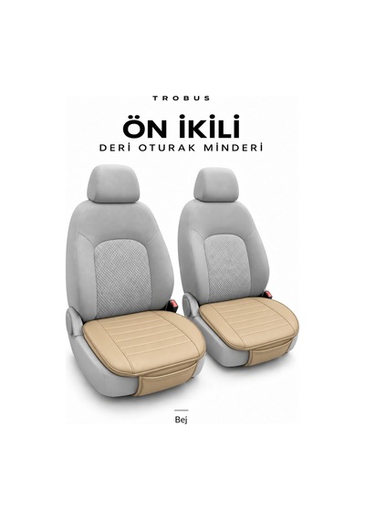 Audi A4 2001-2004 Çizgili Suni Deri 3'lü Minder Bej