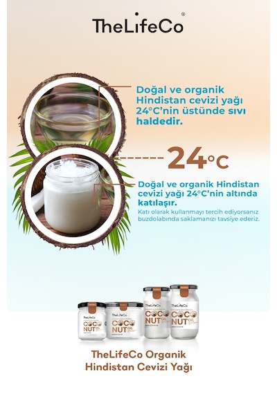TheLifeCo Organik Hindistan Cevizi Yağı 150 ML
