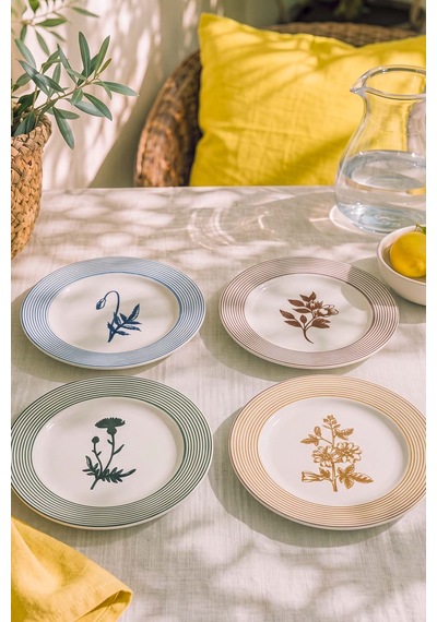 Floral Essence Assos 4'lü Pasta & Sunum Tabağı 22 Cm Çok Renkli