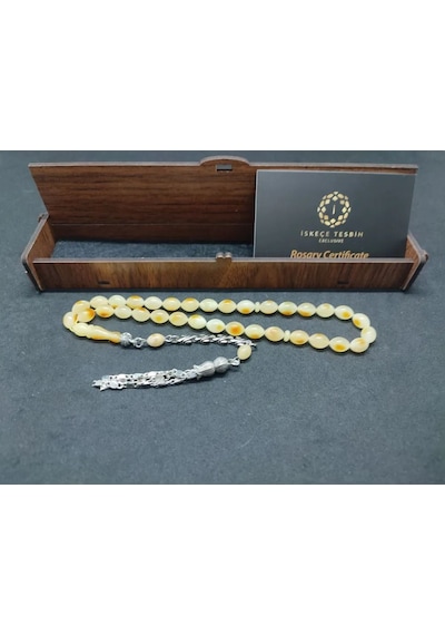 Ahşap Kutulu 6.25 Gr. Gümüş Püsküllü 12.00 Gr. Rus Kaya Damla İ Açık Gri