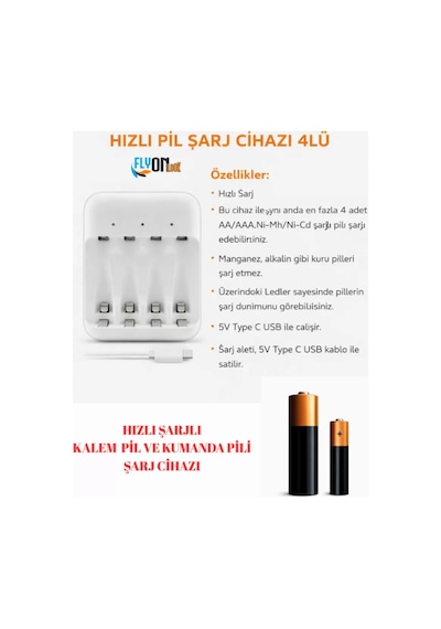 Hızlı 4'lü Aa Kalem Aaa Ince Kalem Aa/aaa Ni-mh/ni-cd Şarj Mause Ve Kumanda Pil Şarj Cihazı Aleti