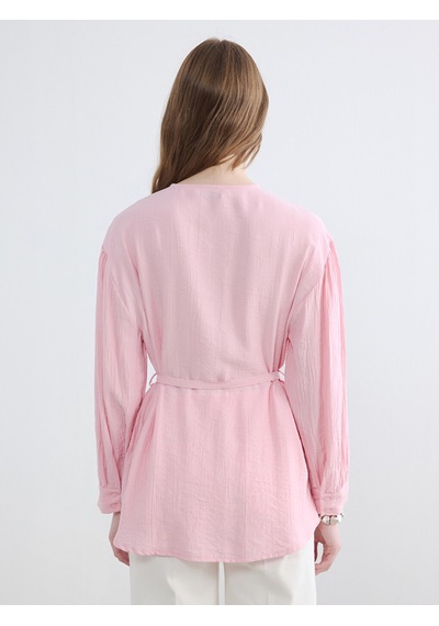 Lcw Modest Pembe Krinkle Kadın Gömlek Tunik
