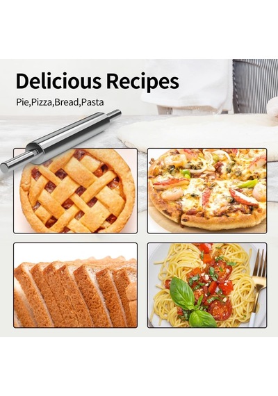 Paslanmaz Çelik Merdane 43 Cm Yapışmaz Profesyonel Hamur Açma Rulosu Ve Metal Merdane Pizza, Pasta, Kurabiye, Mantı Ve Şeker Hamuru İçin Ergonom Gümüş Paslanmaz Çelik Merdane 43 Cm Yapışmaz Profesyonel Hamur Açma Rulosu Ve Metal Merdane Pizza, Pasta, Kurabiye, Mantı Ve Şeker Hamuru İçin Ergonom Gümüş