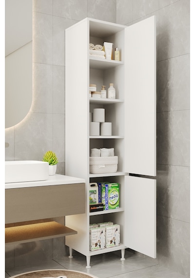 Aeka Ae-2028 Soft 2 Kapaklı Çok Amaçlı Dolap 40x180 Cm Raflı Dar Yüksek Boy Banyo Çok Bölmeli Depolama Dolabı Beyaz Aeka Ae-2028 Soft 2 Kapaklı Çok Amaçlı Dolap 40x180 Cm Raflı Dar Yüksek Boy Banyo Çok Bölmeli Depolama Dolabı Beyaz