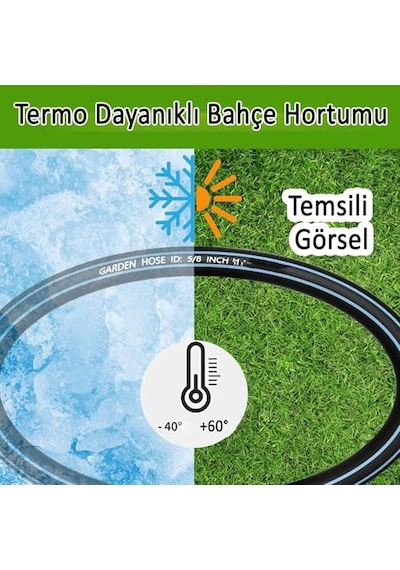 15 Metre Termo Bahçe Hortumu Dayanıklı 3 Katlı Sağlam Çeşme Su Sulama Yıkama Hortum 12.5 Mm 1/2"
