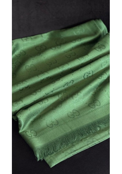 Miorel Scarfs G Desen Çift Taraflı Kaşmir İpek Şal 4 Mevsim Soft Pamuklu Şal Yeşil