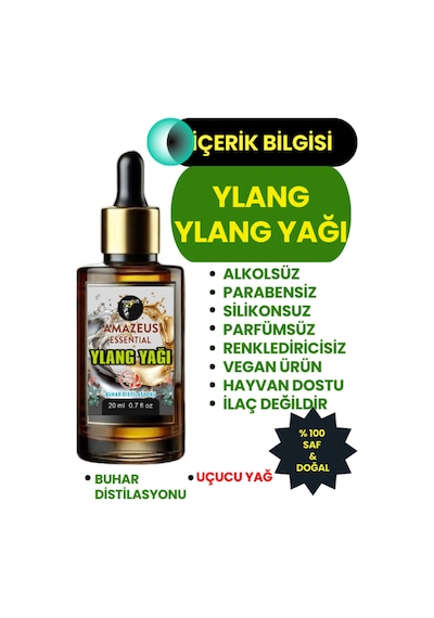 Amazeus Ylang Ylang Yağı %100 Saf Ve Doğal Besleyici Etki 20 Ml / 0.7 Fl Oz