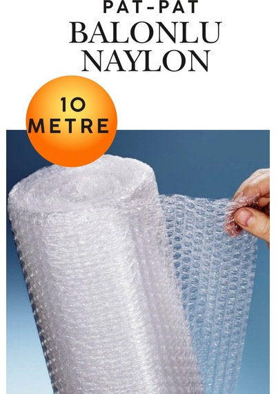 Kalın Balonlu Naylon Patpat Rulo 100cm X 10 Mt Çift Katlı Pıtpıt Ambalaj Paketleme Malzemeleri Ev Taşıma Eşya Koruma Kargo Ambalajı Kırılacak Eşya Paketleme Naylonu Havalı Koruyucu Rulo Naylon