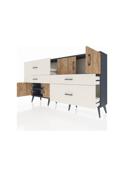 Arges Konsol 2 Raflı 4 Çekmeceli 4 Kapaklı 176x30x99 Antrasit-çam/aytaşı Atlas Çam/aytası - Antrasıt Arges Konsol 2 Raflı 4 Çekmeceli 4 Kapaklı 176x30x99 Antrasit-çam/aytaşı Atlas Çam/aytası - Antrasıt