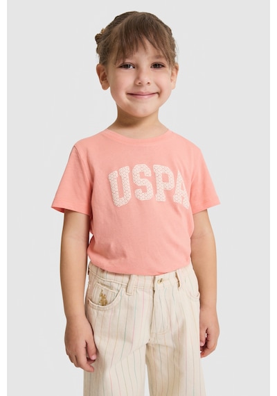 U.s. Polo Assn. Kız Çocuk Mercan Tişört Basic 50320291-vr204 Coral