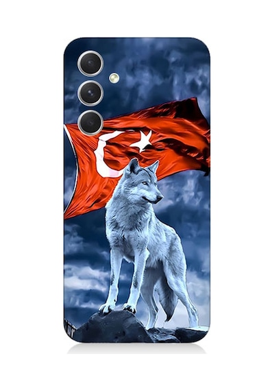 Samsung Galaxy A24 Uyumlu Silikon Kılıf Kurt Göktürk Ve Bayrak