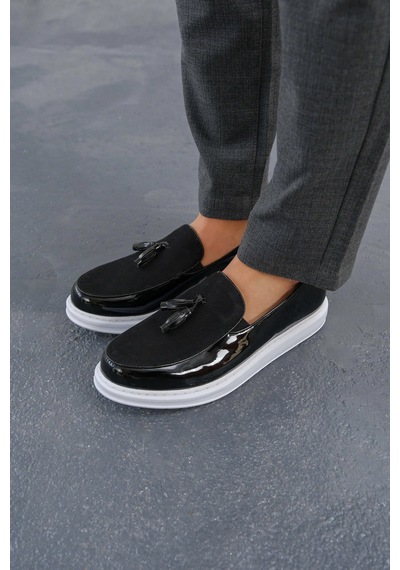 Mn002 - Rbt Loafer Verniciata Erkek Ayakkabı Sıyah Siyah