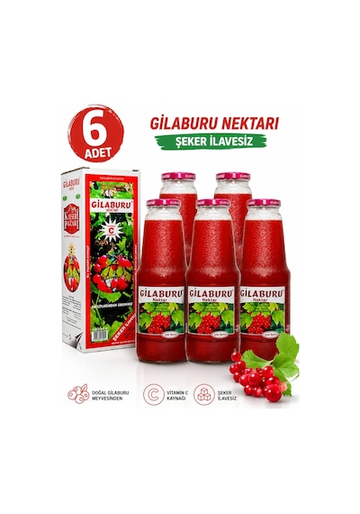Kayseri Pazarı Gilaburu Suyu 1 Lt X 6 Adet Şeker Ilavesiz