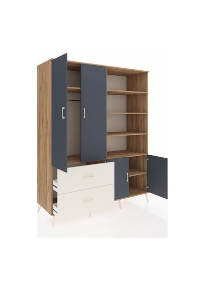 Kronos Gardrop 7 Raflı 2 Çekmeceli Tek Askılı 176x59x221 Çam-antrasit/aytaşı Antrasit/aytaşı Kronos Gardrop 7 Raflı 2 Çekmeceli Tek Askılı 176x59x221 Çam-antrasit/aytaşı Antrasit/aytaşı