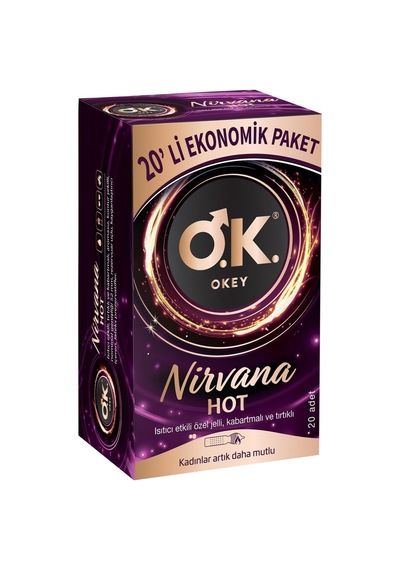 Okey Nirvana Ekonomik 20'li Hot Kondom - Rezervuar Uçlu, 142g Tarı