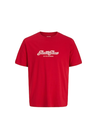 Jack & Jones Erkek Jorcatskılls Ballon Tee Ss Cn Fst Balon Kesim Tişört Kırmızı