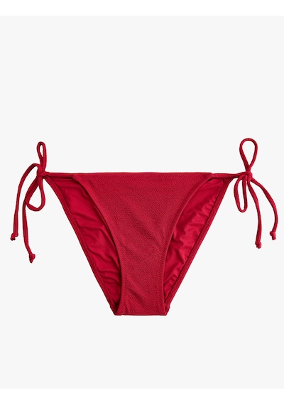 Koton Yanları Bağlamalı İpli Dokulu Bikini Altı Bordo 6sak00011mm