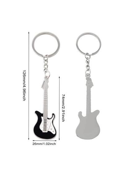 Herşey Nota Gitar Anahtarlık Siyah