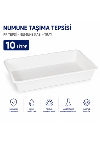 Numune Taşıma Tepsisi 10 L - Pp Tepsi - Numune Kabı - Tray