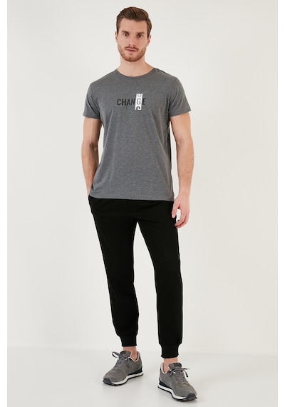 Buratti Pamuklu Slim Fit Bisiklet Yaka Erkek T Shirt 541Change24 Antrasit
