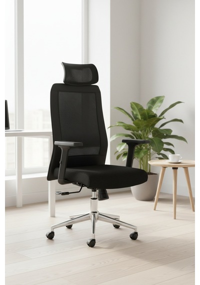 Upstyle Yamaç Başlıklı Ergonomik Çalışma Ve Yönetici Koltuğu Siyah 66 125 65 Cm