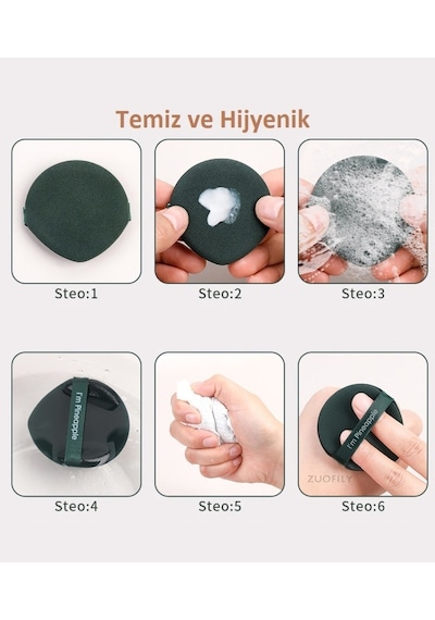 Malinka Puf Seti Çiftyan Yumuşak Fondöten Nemlendirici Yüz Makyaj Bez Sünger 7 Adet