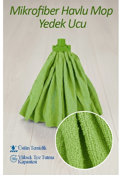Mikrofiber Paspas Mop Yedek Ucu 1 Adet Kaliteli Mikrofiber Paspas Laminant Parke Seramik Fayans Mermer Temizlik Bezi Yeşil