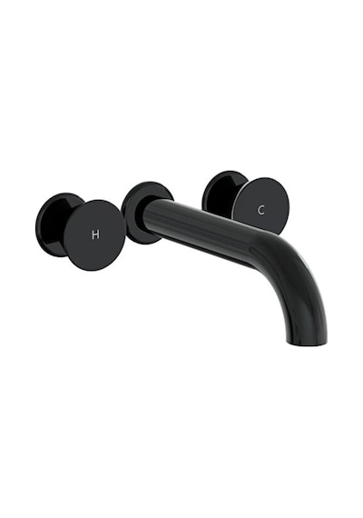 VitrA Liquid A4268939 Ankastre Uzun Lavabo Bataryası Parlak Siyah