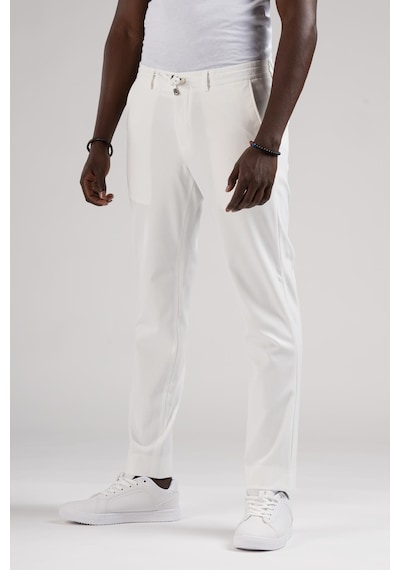 Slimfit Beli Lastikli ve İplikli Jogger Düz Kumaş Pantolon 001