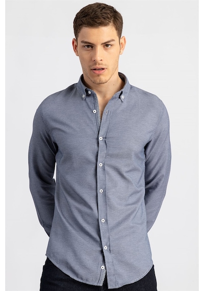 Tudors Slim Fit Dar Kesim Düz Spor Erkek Gömlek-16695 Lacivert Tudors Slim Fit Dar Kesim Düz Spor Erkek Gömlek-16695 Lacivert
