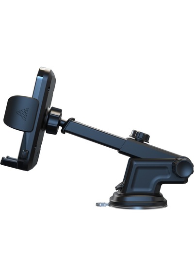 Araç İçi Otomatik Telefon Tutucu Cam Ve Torpido İçin Premium Versiyon 360 Vantuzlu Ayarlı, Siyah