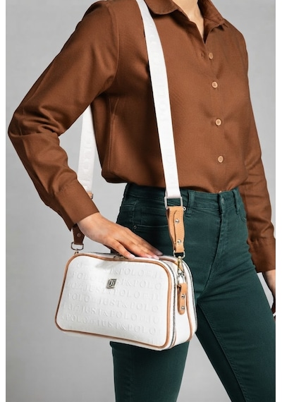 Just Polo Kadın Beyaz-taba Ayarlanabilir Uzun Askılı Omuz Çantası-bd4023bd Beyaz - Taba