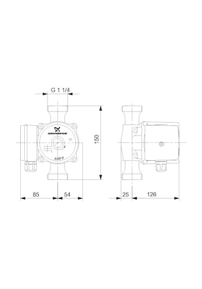 Grundfos Ups 25-80 N 180 Paslanmaz Gövdeli Dişli Sirkülasyon Pompası