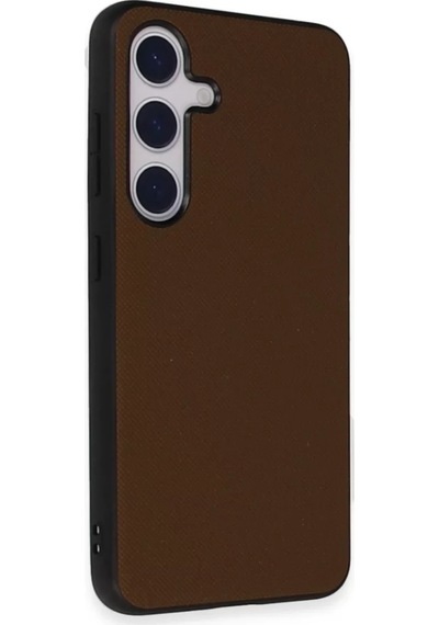 Newface Samsung Galaxy S24 Kılıf Taft Kapak - Kahverengi