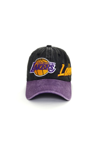 Berellini Los Angeles Lakers Yıkamalı Şapka Specıal Desıgn Siyah - Mor