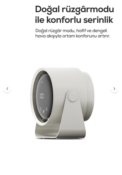 Taşınabilir Masaüstü Fanı 100 Kademe Kontrol, Şarjlı, Dokunmatik Ekran, Usb-c X6113 Beyaz