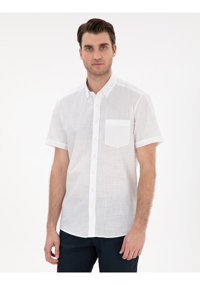 Pierre Cardin Erkek Beyaz Gömlek Kısa Kollu 50302730-vr013 Beyaz
