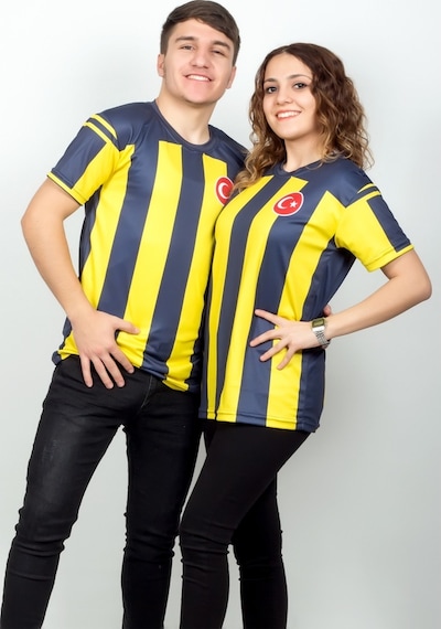 Çiftlere Özel Futbol Forması Sarı & Lacivert 19 Lacivert