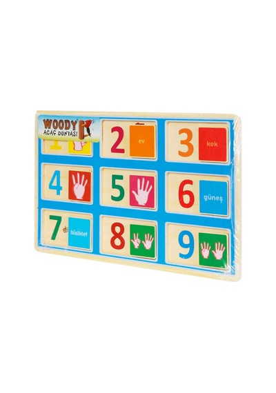 Ahşap Kaydırmalı Sayılar Puzzle 3-6 Yaş 1 Parça Eğitici Matematik Oyunu