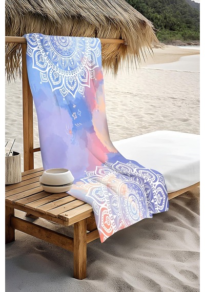 Dijital Baskı Plaj Deniz Havlusu 80 X 160 Cm Peştamal Hvl0261 Renkli