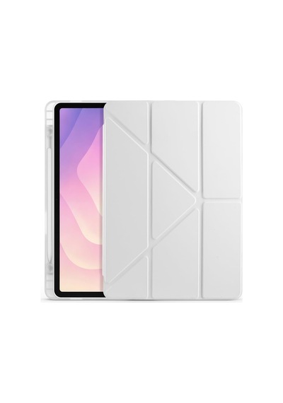 Aksesuarcim S11 Sm-x730 X736b İle Uyumlu Kılıf Silikon Yumuşak Kalem Bölmeli Esnek 4 Farklı Stand Olabilen Tablet Kılıfı Gri Sku: Zeusb0gjtc42gw Arka Kapak